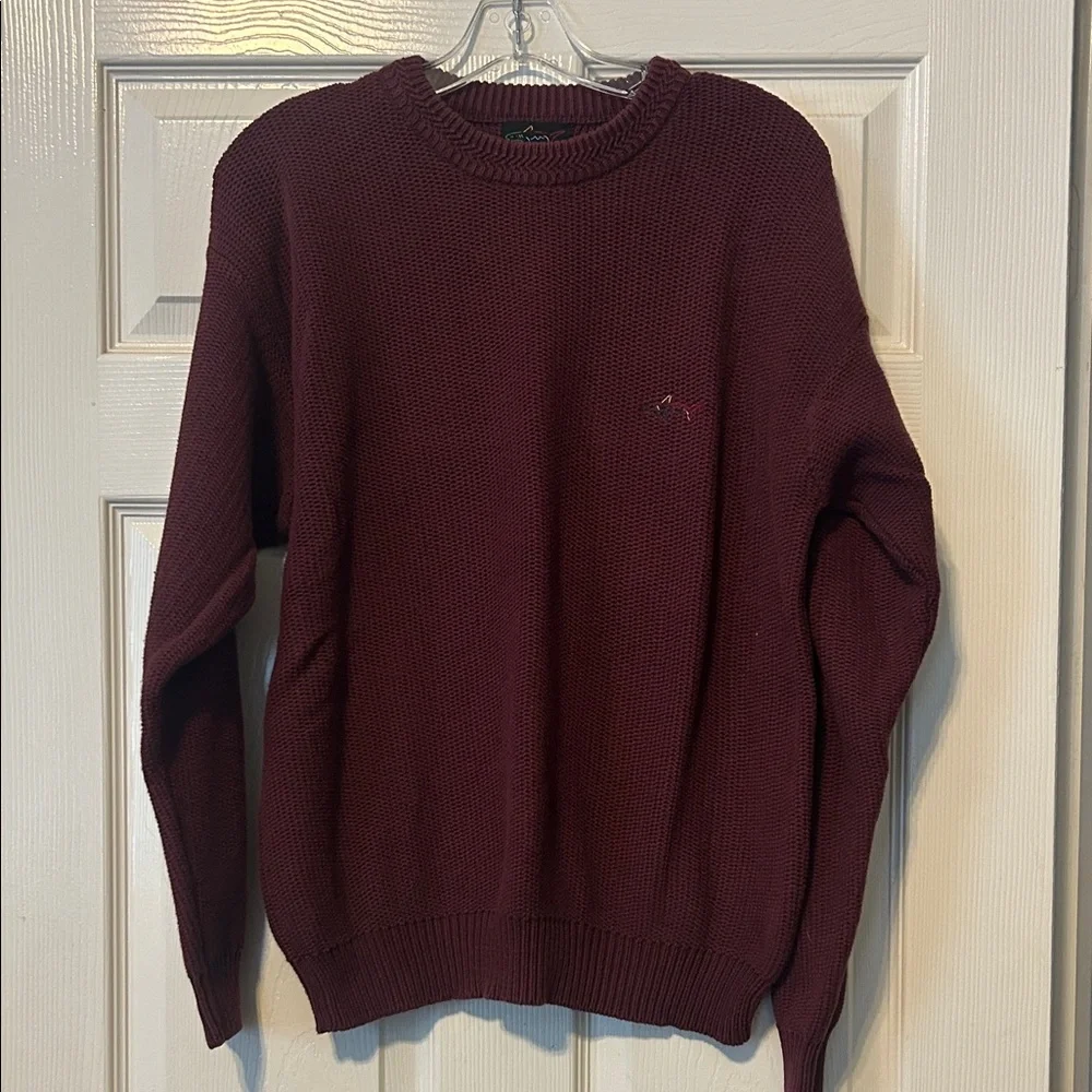 Vgt Greg Norman Collection Men's Crewneck Sweater in Deep Burgundy - Picture 1 of 6